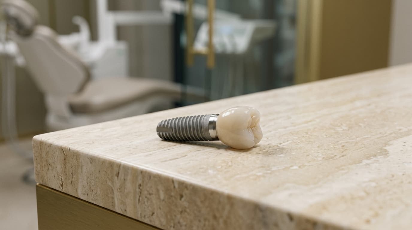 Precision dental implant and custom zirconia crown